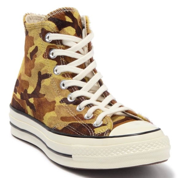 Men’s converse camel calf Hair High top sneakers